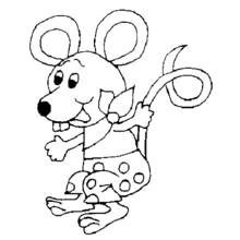 Dibujo de Ratón con pantalón de lunares para colorear Dibujo de Ratón con pantalón de lunares para colorear