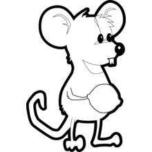 Dibujo de Ratón sosteniendo un limón para colorear Dibujo de Ratón sosteniendo un limón para colorear