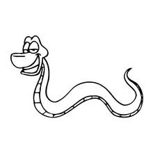 Dibujo de Serpiente con una gran sonrisa para colorear