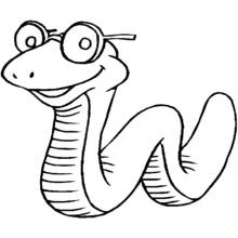 Dibujo de Serpiente con gafas redondas para colorear
