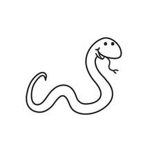 Dibujo de Serpiente de cuerpo ondulado y lengua bífida para colorear