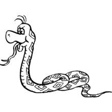 Dibujo de Serpiente con el cuerpo enroscado y lengua bífida para colorear