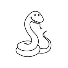 Dibujo de Serpiente enroscada con la lengua fuera para colorear