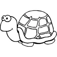Dibujo de Tortuga con cara sonriente para colorear