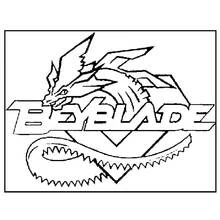Dibujo de Beyblade logo con cabeza de dragón para colorear