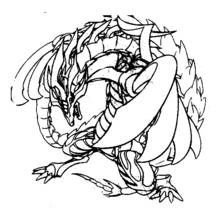 Dibujo de Dragón Beyblade enroscado en forma circular para colorear Dibujo de Dragón Beyblade enroscado en forma circular para colorear
