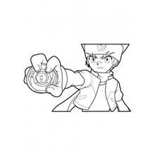 Dibujo de Beyblade niño sosteniendo su peonza para colorear Dibujo de Beyblade niño sosteniendo su peonza para colorear