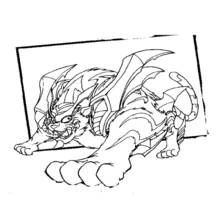 Dibujo de Beyblade criatura bestial agazapada para colorear Dibujo de Beyblade criatura bestial agazapada para colorear