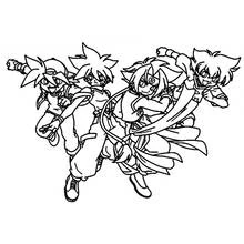 Dibujo de Beyblade equipo de cuatro en pose dinámica para colorear Dibujo de Beyblade equipo de cuatro en pose dinámica para colorear