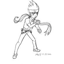 Dibujo de Beyblade chico en posición de combate para colorear Dibujo de Beyblade chico en posición de combate para colorear