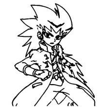 Dibujo de Dashan de Beyblade en una pose decidida para colorear Dibujo de Dashan de Beyblade en una pose decidida para colorear