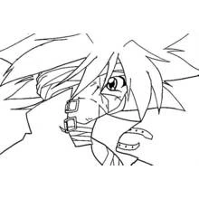 Dibujo de Beyblade personaje de cerca con cabello puntiagudo para colorear Dibujo de Beyblade personaje de cerca con cabello puntiagudo para colorear