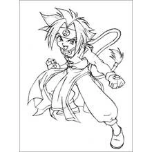 Dibujo de Beyblade joven luchador en pose de acción para colorear Dibujo de Beyblade joven luchador en pose de acción para colorear