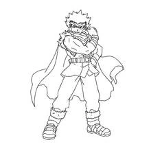 Dibujo de Ryuga de pie con los brazos cruzados para colorear
