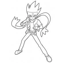 Dibujo de Beyblade joven lanzador en pose de acción para colorear Dibujo de Beyblade joven lanzador en pose de acción para colorear