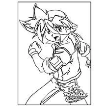 Dibujo de Beyblade niño en posición de combate para colorear Dibujo de Beyblade niño en posición de combate para colorear