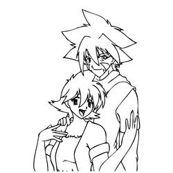 Dibujo de Kai y una chica juntos para colorear