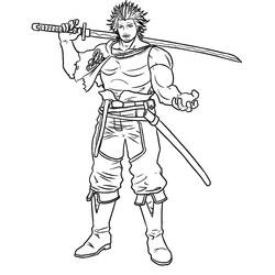 Dibujo de Yami Sukehiro de pie con su katana para colorear Dibujo de Yami Sukehiro de pie con su katana para colorear