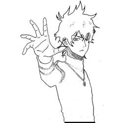 Dibujo de Yuno Grinberryall levantando la mano para colorear Dibujo de Yuno Grinberryall levantando la mano para colorear
