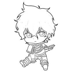 Dibujo de Yuno chibi de rodillas con su grimorio para colorear Dibujo de Yuno chibi de rodillas con su grimorio para colorear
