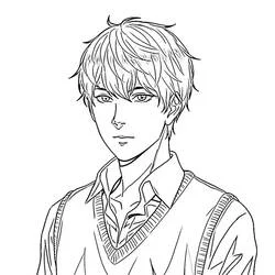 Chico Manga - Dibujos para colorear gratis