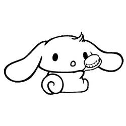 Dibujo de Cinnamoroll cepillándose los dientes para colorear