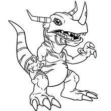 Dibujo de Greymon de pie listo para atacar para colorear