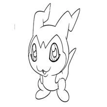 Dibujo de DemiVeemon de pie con ojos grandes para colorear