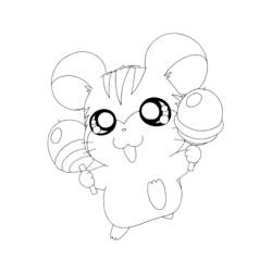 Dibujo de Hamtaro tocando maracas para colorear