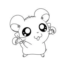 Dibujo de Hamtaro con un lazo para colorear