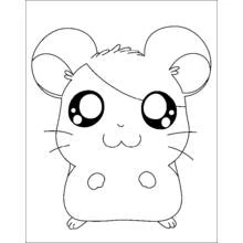 Dibujo de Hamtaro con grandes ojos redondos para colorear