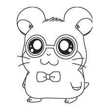 Dibujo de Hamtaro con pajarita para colorear