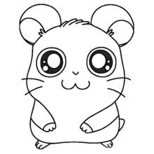 Dibujo de Hamtaro con grandes ojos redondos para colorear