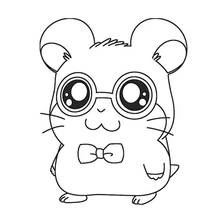 Dibujo de Hamtaro con pajarita para colorear