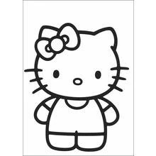 Dibujo de Hello Kitty de pie con su lazo para colorear