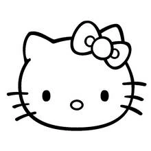 Dibujo de Hello Kitty primer plano del rostro para colorear