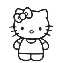 Dibujo de Hello Kitty con un bonito lazo para colorear