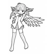 Dibujo de Chica manga con alas de ángel para colorear Dibujo de Chica manga con alas de ángel para colorear