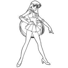 Dibujo de Sailor Moon en una pose decidida para colorear Dibujo de Sailor Moon en una pose decidida para colorear