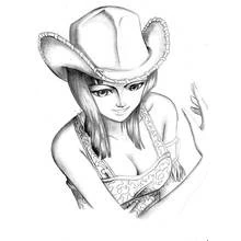 Dibujo de One Piece chica con sombrero de ala ancha para colorear Dibujo de One Piece chica con sombrero de ala ancha para colorear
