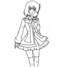 Dibujo de Vampire Knight chica con uniforme escolar para colorear Dibujo de Vampire Knight chica con uniforme escolar para colorear
