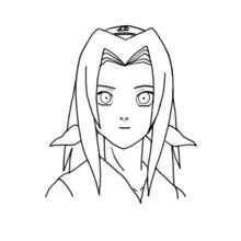 Dibujo de Naruto retrato con bandana y cabello largo para colorear