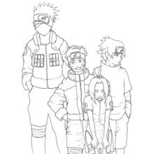 Dibujo de Naruto y su equipo juntos para colorear