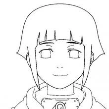 Dibujo de Hinata en retrato de cerca para colorear