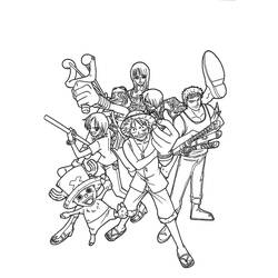 Dibujo de One Piece tripulación reunida para colorear