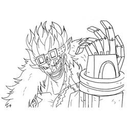 Dibujo de Eustass Kid con su brazo mecánico para colorear