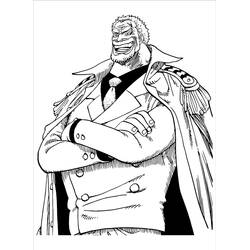 Dibujo de Monkey D. Garp con los brazos cruzados para colorear