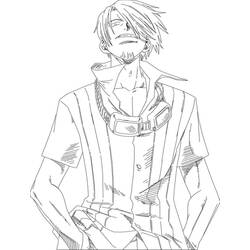 Dibujo de Sanji de pie con las manos en los bolsillos para colorear