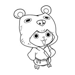 Dibujo de Chopper con capucha de oso para colorear