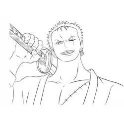 Dibujo de Roronoa Zoro con sus tres espadas para colorear Dibujo de Roronoa Zoro con sus tres espadas para colorear